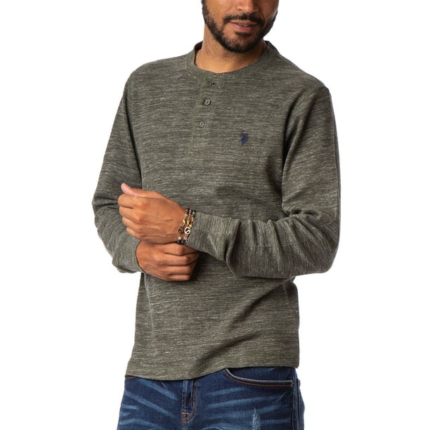 U.S Polo Assn Mens Spece Dye Crew Neck Thermal Shirt U.S Polo Assn Mens Spece Dye Crew Neck Thermal Shirt